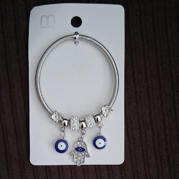 melody Jewelry - Silver and Blue Charm Bracelet